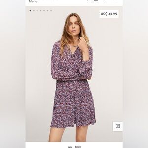 Mango Floral print dress drop waist size 2